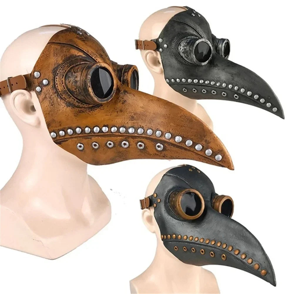 Halloween Plague Doctor Bird Mask Long Nose Beak Cosplay Steampunk Scary Latex Mask Halloween Costume Props Party Favors