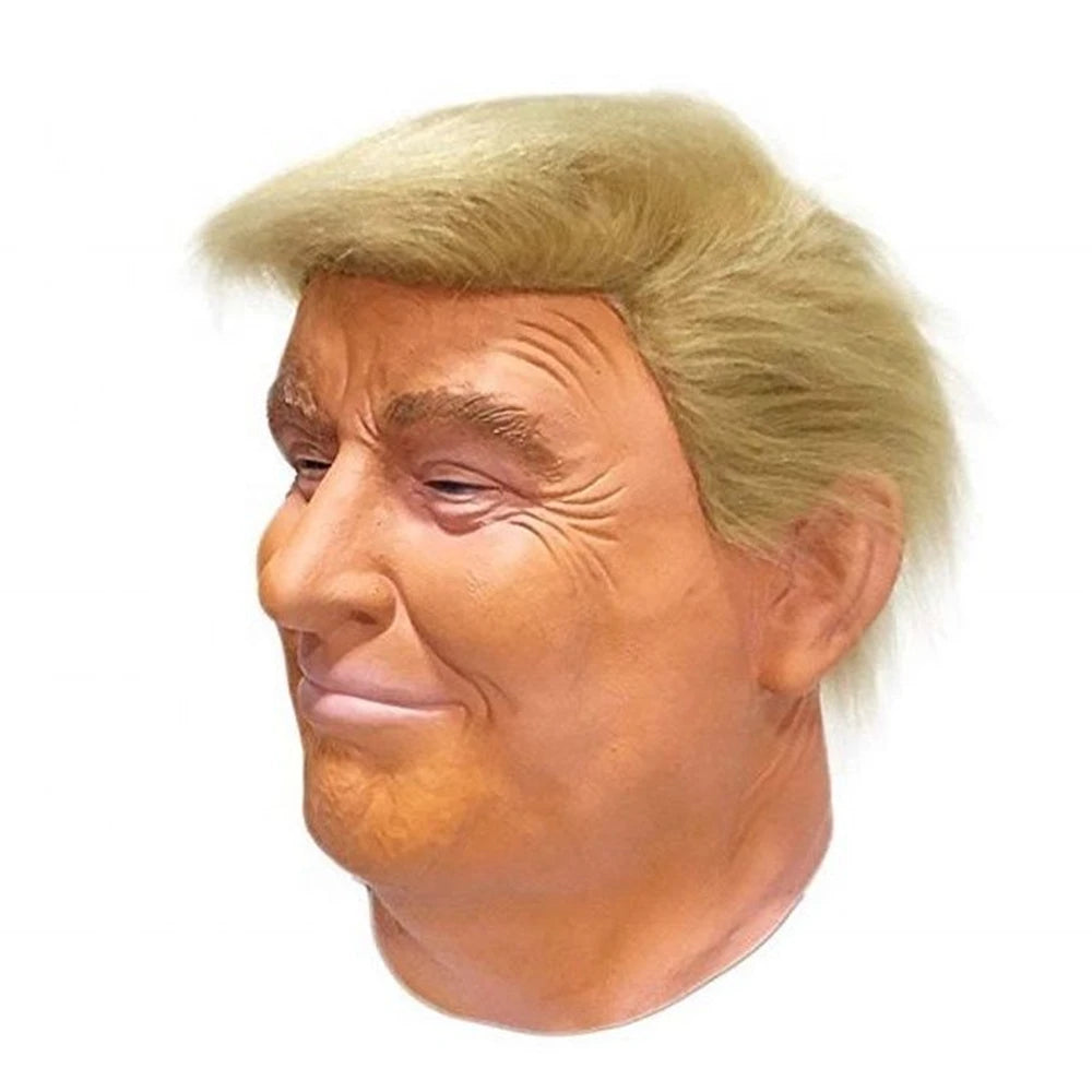 Trump Latex Full Head Face Human Mask for Mask Festival Halloween Easter Costume Party Donald Trump Presidential Cosplay Fans