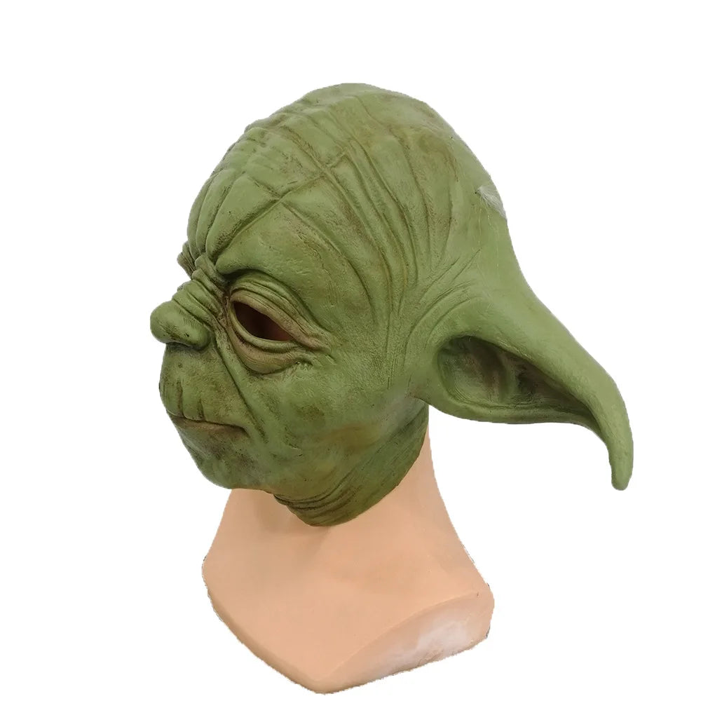 Master Yoda Mask Cosplay Costume Latex Helmet Halloween Party Carnival Props Accessories