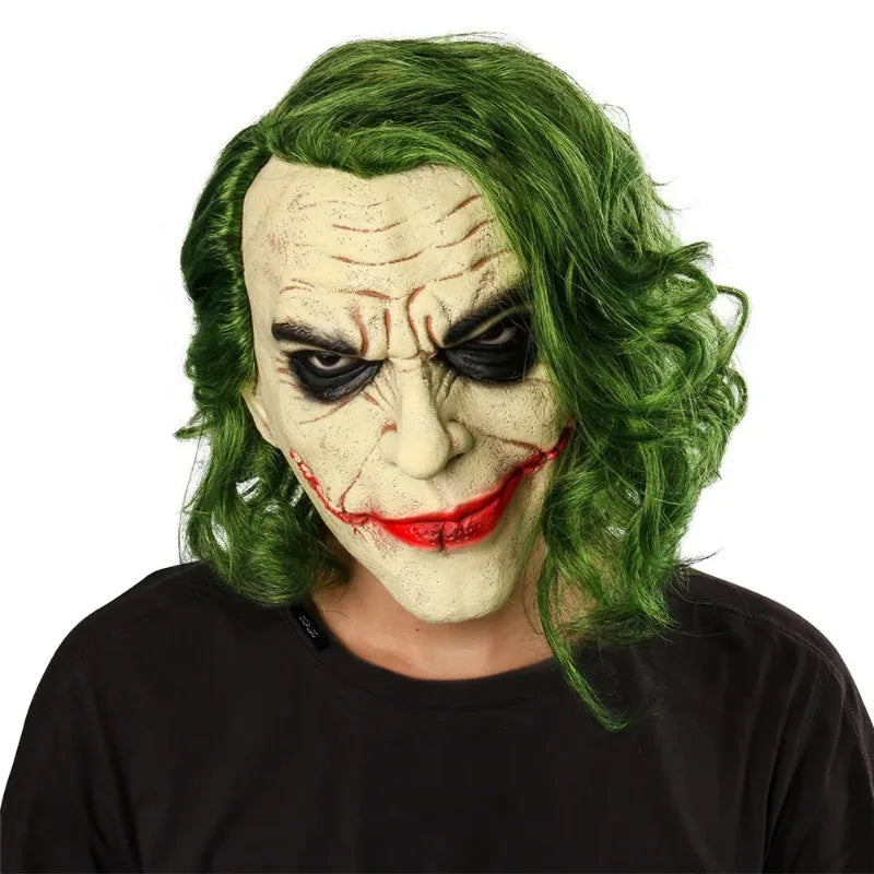 The Dark Knight Joker Cosplay Mask Halloween Party Unisex Adult Latex Mask Head Cover Party Performance Stage Props