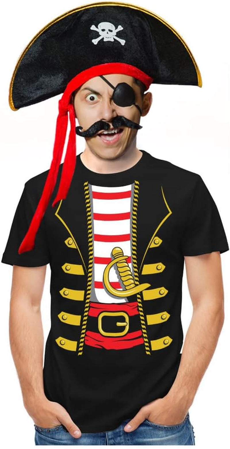 Pirate Shirt Men Costume Buccaneers Carribean Cruise Pirates Mens Shirts