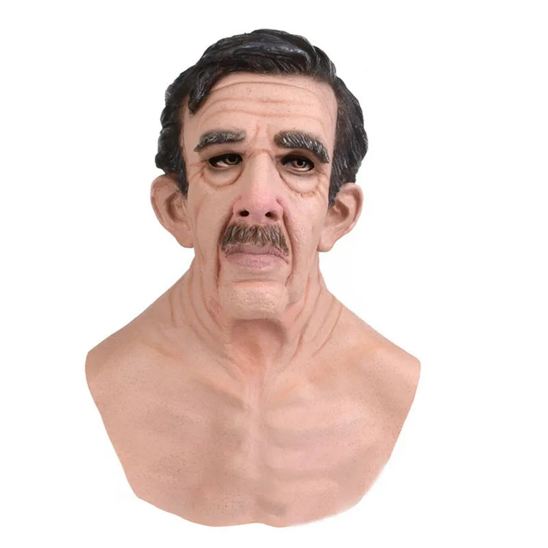 April Fool'S Day Wrinkles Head Full Mask Mask Party Supplies Horror Cosplay Props New Old Man Mask Halloween Party