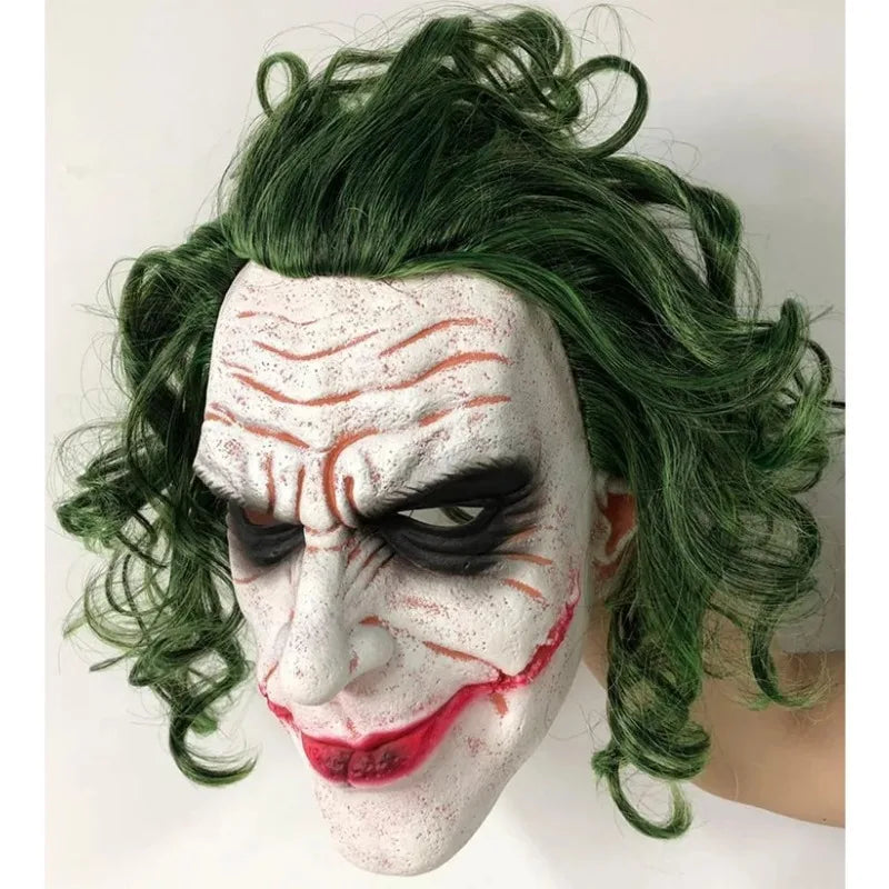 The Dark Knight Joker Cosplay Mask Halloween Party Unisex Adult Latex Mask Head Cover Party Performance Stage Props