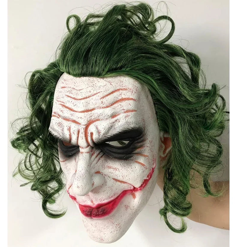 The Dark Knight Joker Cosplay Mask Halloween Party Unisex Adult Latex Mask Head Cover Party Performance Stage Props