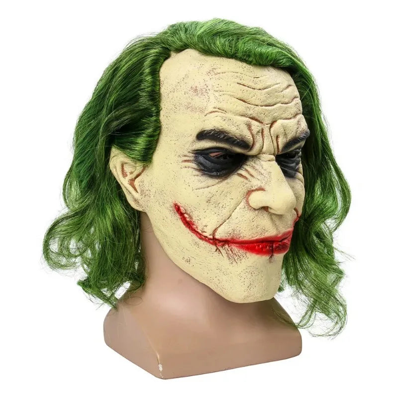 The Dark Knight Joker Cosplay Mask Halloween Party Unisex Adult Latex Mask Head Cover Party Performance Stage Props