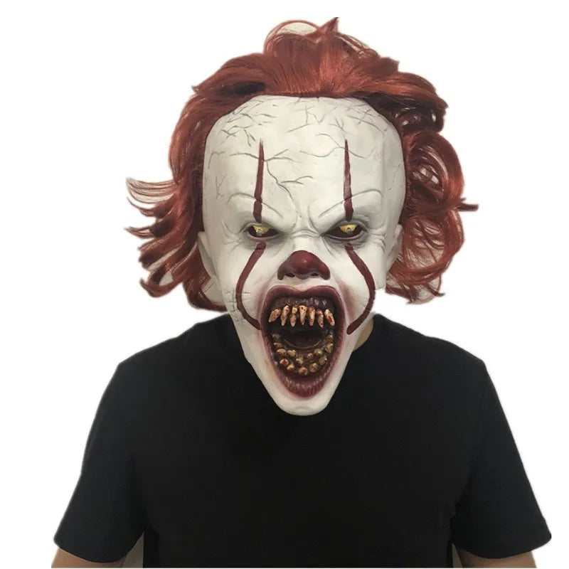 Halloween Mask Creepy Scary Clown Full Face Horror Movie Pennywise Joker Costume Party Festival Cosplay Prop Decoration