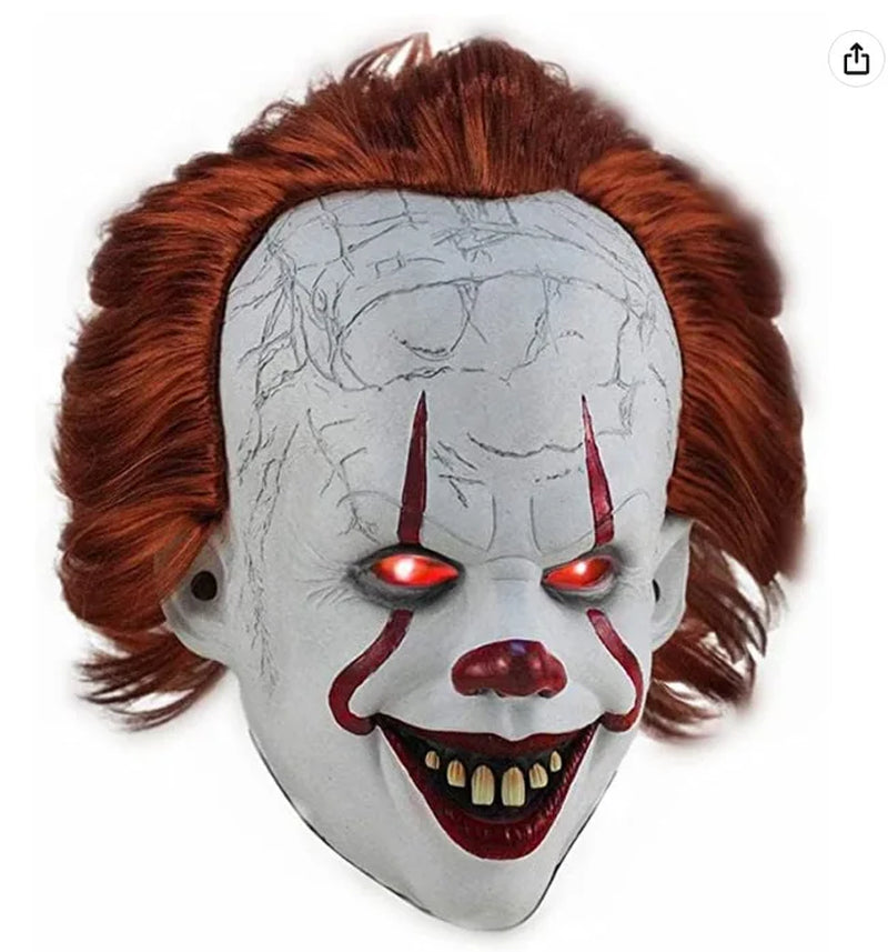 Halloween Mask Creepy Scary Clown Full Face Horror Movie Pennywise Joker Costume Party Festival Cosplay Prop Decoration