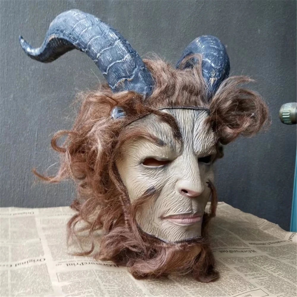 Beauty and Beast Realistic Latex Animal Mask Prince Halloween Horror Monster Adam Helmet Full Face Realistic Monster Latex Mask