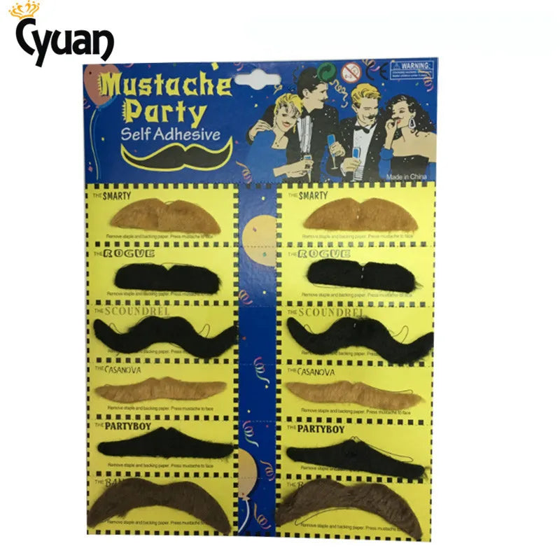 Funny Fake Mustache Photobooth Props Cosplay Fake Beard Costume Party Beards Whisker for Kids Adult Mexican Party Decorations